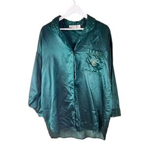 Vintage Victoria’s Secret‎ Green Nightgown Button Down Shirt Dress M/L